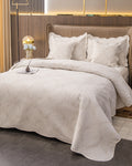edredon bordado gold blanco cama sencilla doble queen king bronnuti