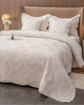 edredon bordado gold blanco cama sencilla doble queen king bronnuti